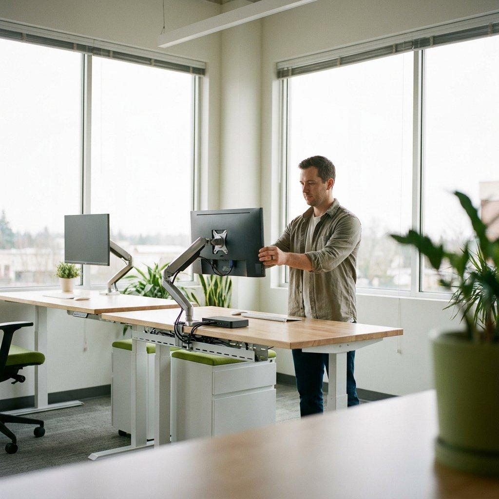 Functionele producten en accessoires rond een moderne zakelijke werkplek